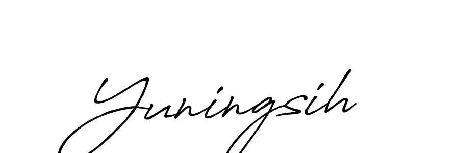 You should practise on your own different ways (Antro_Vectra_Bolder) to write your name (Yuningsih) in signature. don't let someone else do it for you. Yuningsih signature style 7 images and pictures png