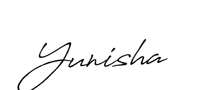 How to make Yunisha signature? Antro_Vectra_Bolder is a professional autograph style. Create handwritten signature for Yunisha name. Yunisha signature style 7 images and pictures png