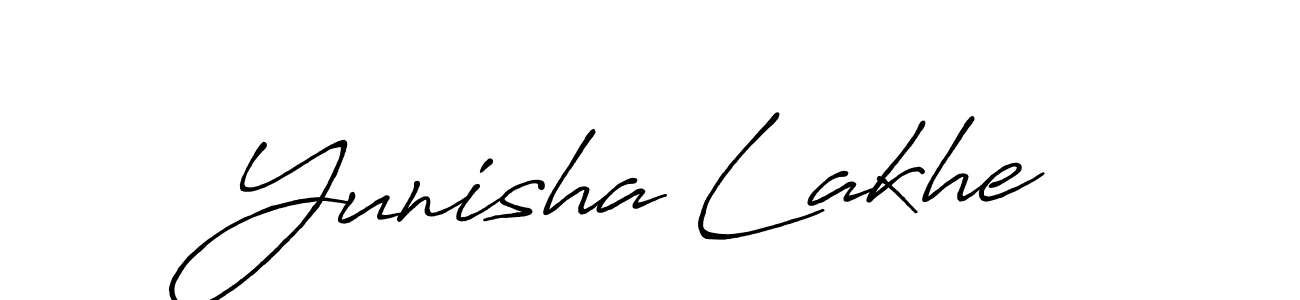 Use a signature maker to create a handwritten signature online. With this signature software, you can design (Antro_Vectra_Bolder) your own signature for name Yunisha Lakhe. Yunisha Lakhe signature style 7 images and pictures png