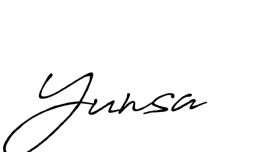 How to make Yunsa name signature. Use Antro_Vectra_Bolder style for creating short signs online. This is the latest handwritten sign. Yunsa signature style 7 images and pictures png