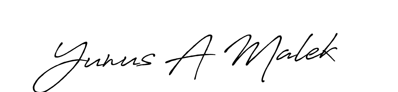 It looks lik you need a new signature style for name Yunus A Malek. Design unique handwritten (Antro_Vectra_Bolder) signature with our free signature maker in just a few clicks. Yunus A Malek signature style 7 images and pictures png