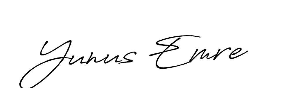 How to make Yunus Emre name signature. Use Antro_Vectra_Bolder style for creating short signs online. This is the latest handwritten sign. Yunus Emre signature style 7 images and pictures png