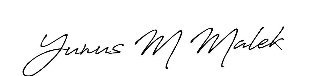 Make a beautiful signature design for name Yunus M Malek. Use this online signature maker to create a handwritten signature for free. Yunus M Malek signature style 7 images and pictures png