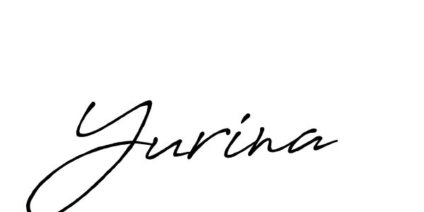 Make a beautiful signature design for name Yurina. With this signature (Antro_Vectra_Bolder) style, you can create a handwritten signature for free. Yurina signature style 7 images and pictures png