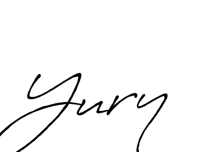 How to make Yury name signature. Use Antro_Vectra_Bolder style for creating short signs online. This is the latest handwritten sign. Yury signature style 7 images and pictures png