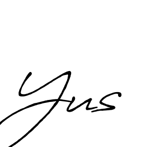 Design your own signature with our free online signature maker. With this signature software, you can create a handwritten (Antro_Vectra_Bolder) signature for name Yus. Yus signature style 7 images and pictures png