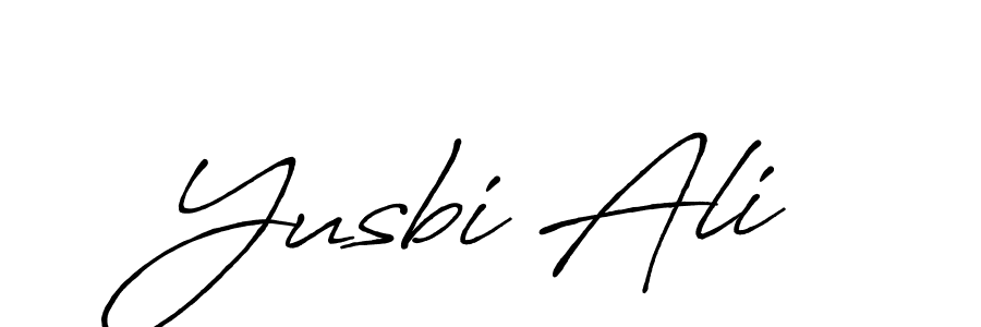 Use a signature maker to create a handwritten signature online. With this signature software, you can design (Antro_Vectra_Bolder) your own signature for name Yusbi Ali. Yusbi Ali signature style 7 images and pictures png