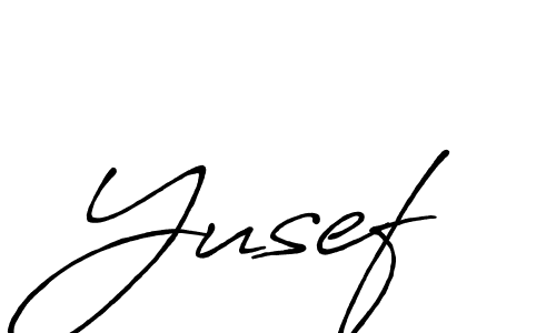 Make a beautiful signature design for name Yusef. With this signature (Antro_Vectra_Bolder) style, you can create a handwritten signature for free. Yusef signature style 7 images and pictures png