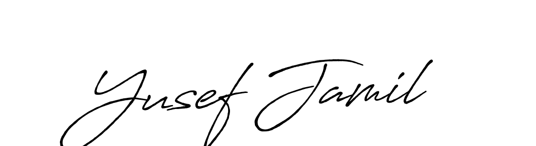 Create a beautiful signature design for name Yusef Jamil. With this signature (Antro_Vectra_Bolder) fonts, you can make a handwritten signature for free. Yusef Jamil signature style 7 images and pictures png