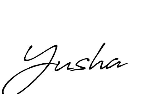 Use a signature maker to create a handwritten signature online. With this signature software, you can design (Antro_Vectra_Bolder) your own signature for name Yusha. Yusha signature style 7 images and pictures png