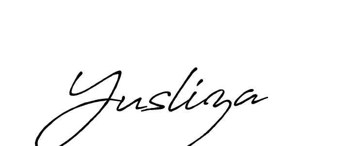Make a beautiful signature design for name Yusliza. With this signature (Antro_Vectra_Bolder) style, you can create a handwritten signature for free. Yusliza signature style 7 images and pictures png