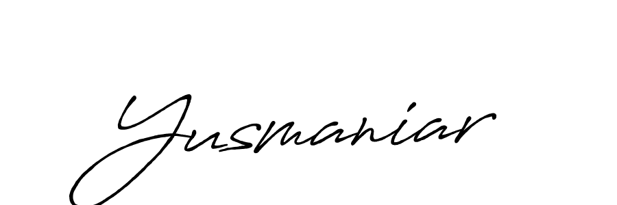 Create a beautiful signature design for name Yusmaniar. With this signature (Antro_Vectra_Bolder) fonts, you can make a handwritten signature for free. Yusmaniar signature style 7 images and pictures png