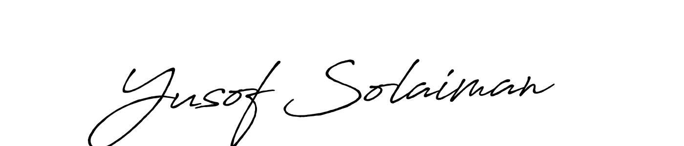 How to make Yusof Solaiman name signature. Use Antro_Vectra_Bolder style for creating short signs online. This is the latest handwritten sign. Yusof Solaiman signature style 7 images and pictures png