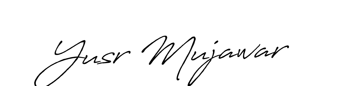Create a beautiful signature design for name Yusr Mujawar. With this signature (Antro_Vectra_Bolder) fonts, you can make a handwritten signature for free. Yusr Mujawar signature style 7 images and pictures png