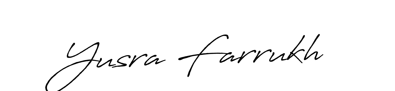 Make a beautiful signature design for name Yusra Farrukh. Use this online signature maker to create a handwritten signature for free. Yusra Farrukh signature style 7 images and pictures png