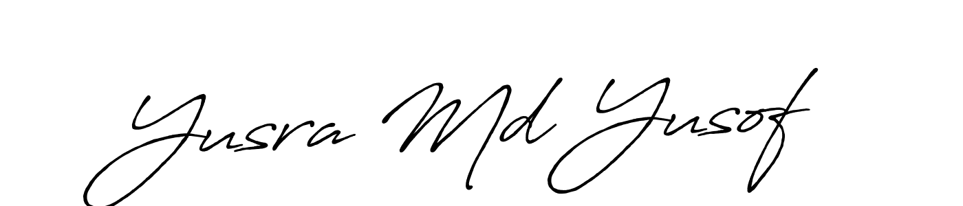 It looks lik you need a new signature style for name Yusra Md Yusof. Design unique handwritten (Antro_Vectra_Bolder) signature with our free signature maker in just a few clicks. Yusra Md Yusof signature style 7 images and pictures png