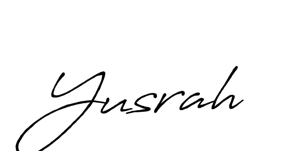 The best way (Antro_Vectra_Bolder) to make a short signature is to pick only two or three words in your name. The name Yusrah include a total of six letters. For converting this name. Yusrah signature style 7 images and pictures png