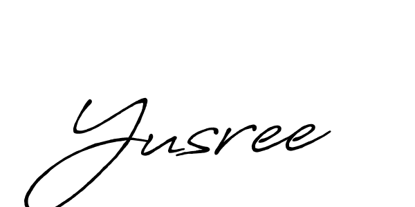 Yusree stylish signature style. Best Handwritten Sign (Antro_Vectra_Bolder) for my name. Handwritten Signature Collection Ideas for my name Yusree. Yusree signature style 7 images and pictures png