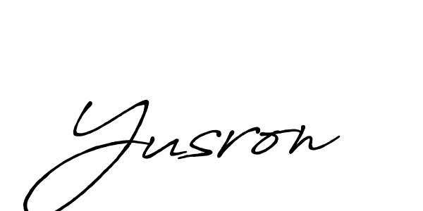 Make a beautiful signature design for name Yusron. With this signature (Antro_Vectra_Bolder) style, you can create a handwritten signature for free. Yusron signature style 7 images and pictures png