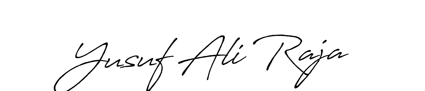 Create a beautiful signature design for name Yusuf Ali Raja. With this signature (Antro_Vectra_Bolder) fonts, you can make a handwritten signature for free. Yusuf Ali Raja signature style 7 images and pictures png