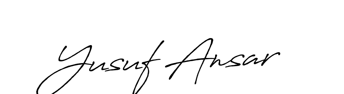 Yusuf Ansar stylish signature style. Best Handwritten Sign (Antro_Vectra_Bolder) for my name. Handwritten Signature Collection Ideas for my name Yusuf Ansar. Yusuf Ansar signature style 7 images and pictures png