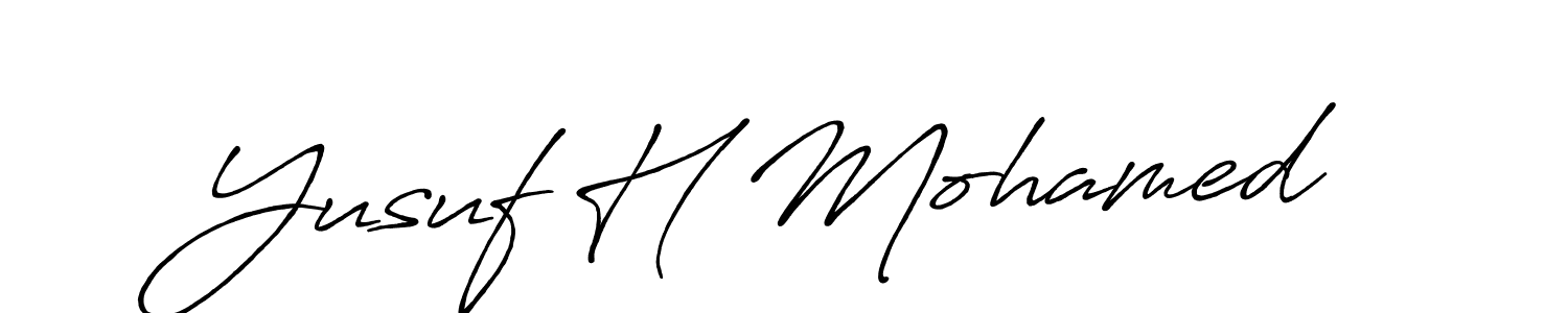 It looks lik you need a new signature style for name Yusuf H Mohamed. Design unique handwritten (Antro_Vectra_Bolder) signature with our free signature maker in just a few clicks. Yusuf H Mohamed signature style 7 images and pictures png