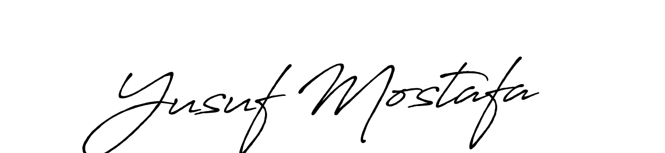 Yusuf Mostafa stylish signature style. Best Handwritten Sign (Antro_Vectra_Bolder) for my name. Handwritten Signature Collection Ideas for my name Yusuf Mostafa. Yusuf Mostafa signature style 7 images and pictures png