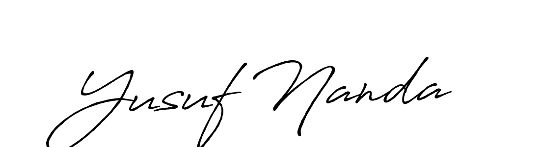 How to make Yusuf Nanda name signature. Use Antro_Vectra_Bolder style for creating short signs online. This is the latest handwritten sign. Yusuf Nanda signature style 7 images and pictures png