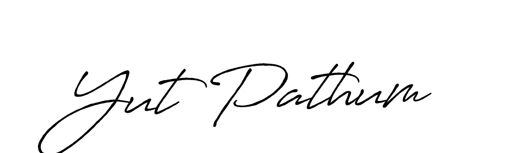 How to make Yut Pathum name signature. Use Antro_Vectra_Bolder style for creating short signs online. This is the latest handwritten sign. Yut Pathum signature style 7 images and pictures png