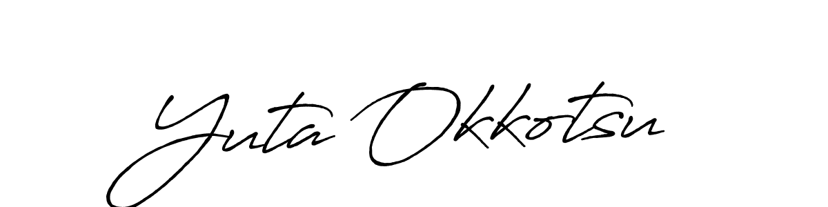 The best way (Antro_Vectra_Bolder) to make a short signature is to pick only two or three words in your name. The name Yuta Okkotsu include a total of six letters. For converting this name. Yuta Okkotsu signature style 7 images and pictures png