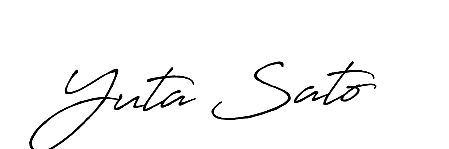 Make a beautiful signature design for name Yuta Sato. With this signature (Antro_Vectra_Bolder) style, you can create a handwritten signature for free. Yuta Sato signature style 7 images and pictures png