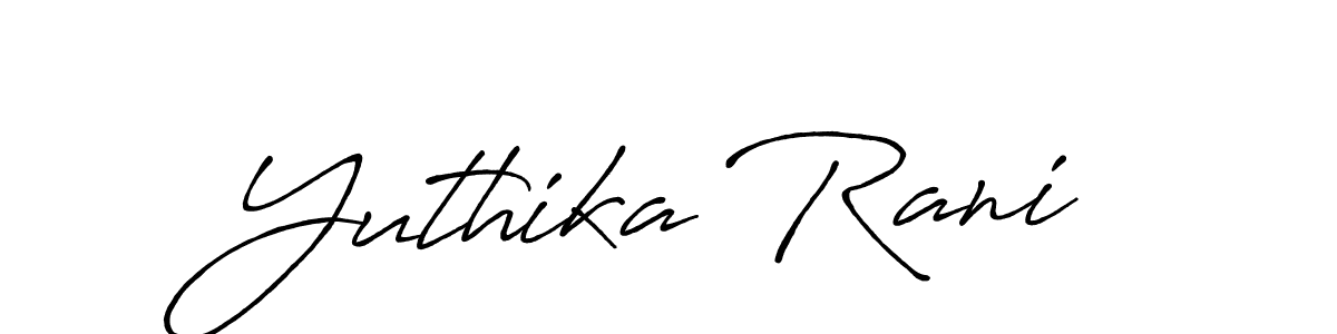 How to make Yuthika Rani name signature. Use Antro_Vectra_Bolder style for creating short signs online. This is the latest handwritten sign. Yuthika Rani signature style 7 images and pictures png