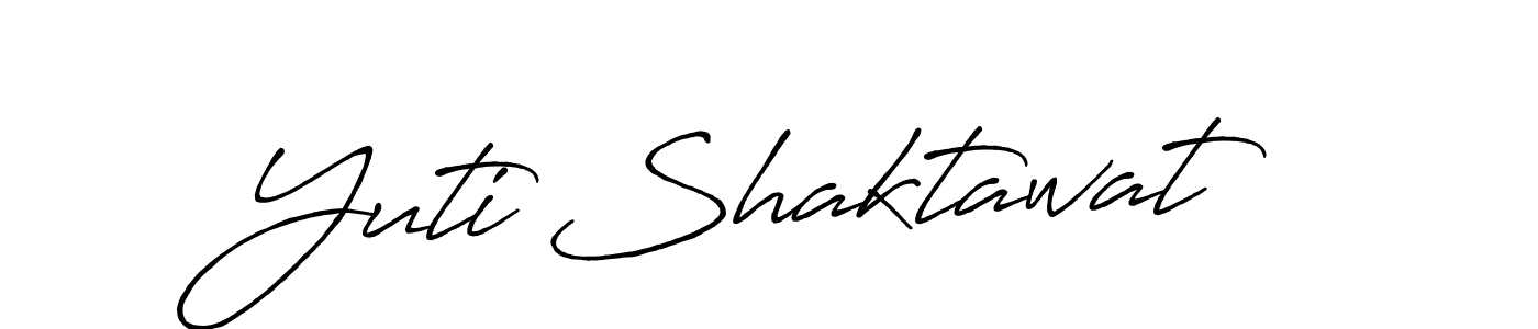 You should practise on your own different ways (Antro_Vectra_Bolder) to write your name (Yuti Shaktawat) in signature. don't let someone else do it for you. Yuti Shaktawat signature style 7 images and pictures png
