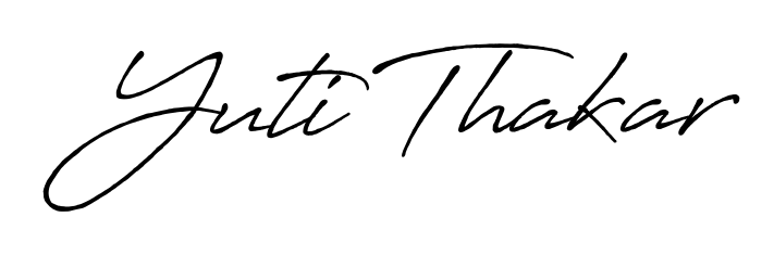 The Antro_Vectra_Bolder typeface gives name Yuti Thakar a refined look. Suitable for certificates, diplomas, and official verification. Yuti Thakar signature style 7 images and pictures png