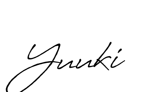 How to make Yuuki signature? Antro_Vectra_Bolder is a professional autograph style. Create handwritten signature for Yuuki name. Yuuki signature style 7 images and pictures png