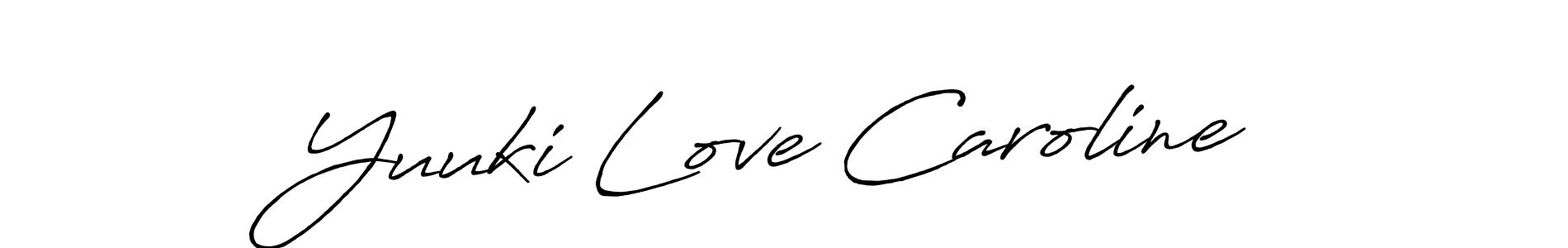 How to make Yuuki Love Caroline signature? Antro_Vectra_Bolder is a professional autograph style. Create handwritten signature for Yuuki Love Caroline name. Yuuki Love Caroline signature style 7 images and pictures png