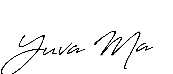 Use a signature maker to create a handwritten signature online. With this signature software, you can design (Antro_Vectra_Bolder) your own signature for name Yuva Ma. Yuva Ma signature style 7 images and pictures png
