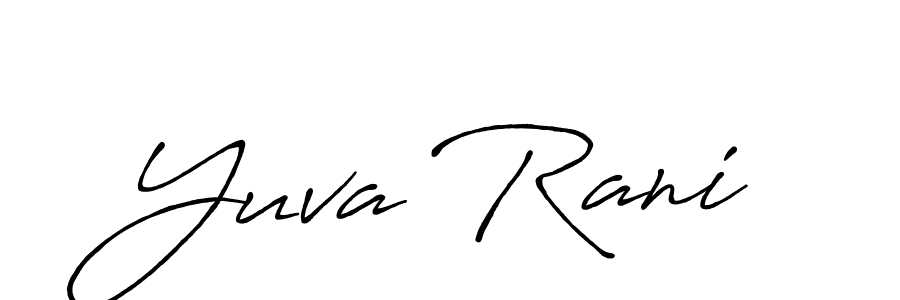 Create a beautiful signature design for name Yuva Rani. With this signature (Antro_Vectra_Bolder) fonts, you can make a handwritten signature for free. Yuva Rani signature style 7 images and pictures png