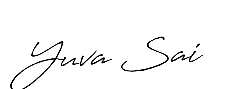 if you are searching for the best signature style for your name Yuva Sai. so please give up your signature search. here we have designed multiple signature styles  using Antro_Vectra_Bolder. Yuva Sai signature style 7 images and pictures png