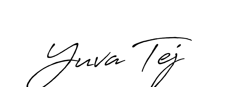 Similarly Antro_Vectra_Bolder is the best handwritten signature design. Signature creator online .You can use it as an online autograph creator for name Yuva Tej. Yuva Tej signature style 7 images and pictures png