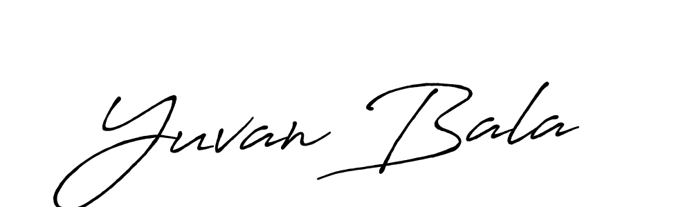 Make a beautiful signature design for name Yuvan Bala. With this signature (Antro_Vectra_Bolder) style, you can create a handwritten signature for free. Yuvan Bala signature style 7 images and pictures png