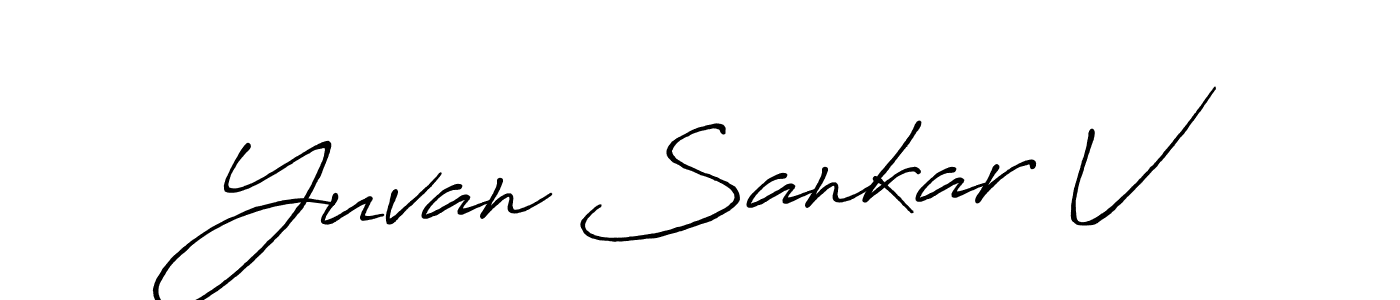Design your own signature with our free online signature maker. With this signature software, you can create a handwritten (Antro_Vectra_Bolder) signature for name Yuvan Sankar V. Yuvan Sankar V signature style 7 images and pictures png