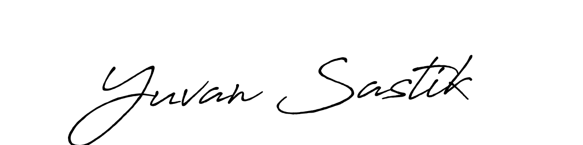 Yuvan Sastik stylish signature style. Best Handwritten Sign (Antro_Vectra_Bolder) for my name. Handwritten Signature Collection Ideas for my name Yuvan Sastik. Yuvan Sastik signature style 7 images and pictures png