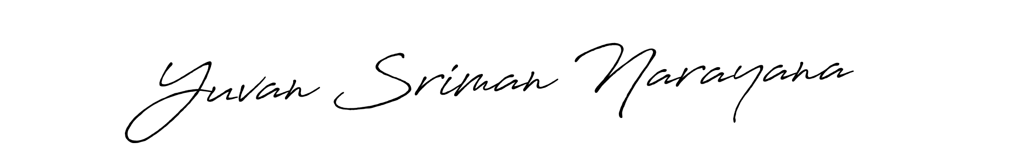 Antro_Vectra_Bolder is a professional signature style that is perfect for those who want to add a touch of class to their signature. It is also a great choice for those who want to make their signature more unique. Get Yuvan Sriman Narayana name to fancy signature for free. Yuvan Sriman Narayana signature style 7 images and pictures png