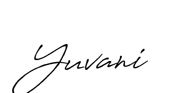 How to make Yuvani name signature. Use Antro_Vectra_Bolder style for creating short signs online. This is the latest handwritten sign. Yuvani signature style 7 images and pictures png