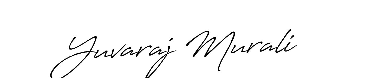 Create a beautiful signature design for name Yuvaraj Murali. With this signature (Antro_Vectra_Bolder) fonts, you can make a handwritten signature for free. Yuvaraj Murali signature style 7 images and pictures png