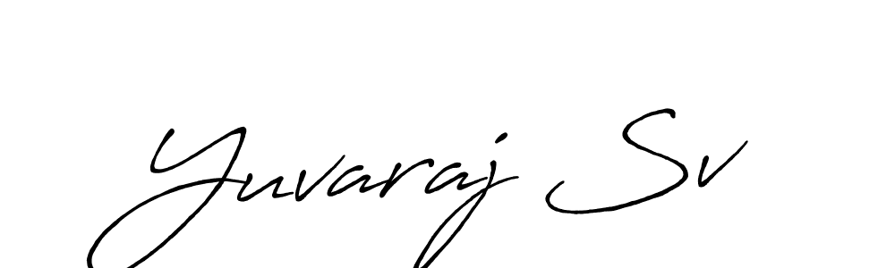 How to make Yuvaraj Sv signature? Antro_Vectra_Bolder is a professional autograph style. Create handwritten signature for Yuvaraj Sv name. Yuvaraj Sv signature style 7 images and pictures png
