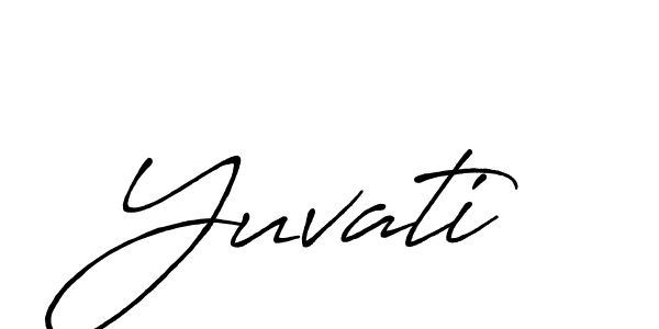 Use a signature maker to create a handwritten signature online. With this signature software, you can design (Antro_Vectra_Bolder) your own signature for name Yuvati. Yuvati signature style 7 images and pictures png