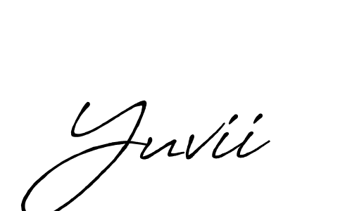 How to make Yuvii signature? Antro_Vectra_Bolder is a professional autograph style. Create handwritten signature for Yuvii name. Yuvii signature style 7 images and pictures png