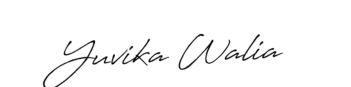 You should practise on your own different ways (Antro_Vectra_Bolder) to write your name (Yuvika Walia) in signature. don't let someone else do it for you. Yuvika Walia signature style 7 images and pictures png